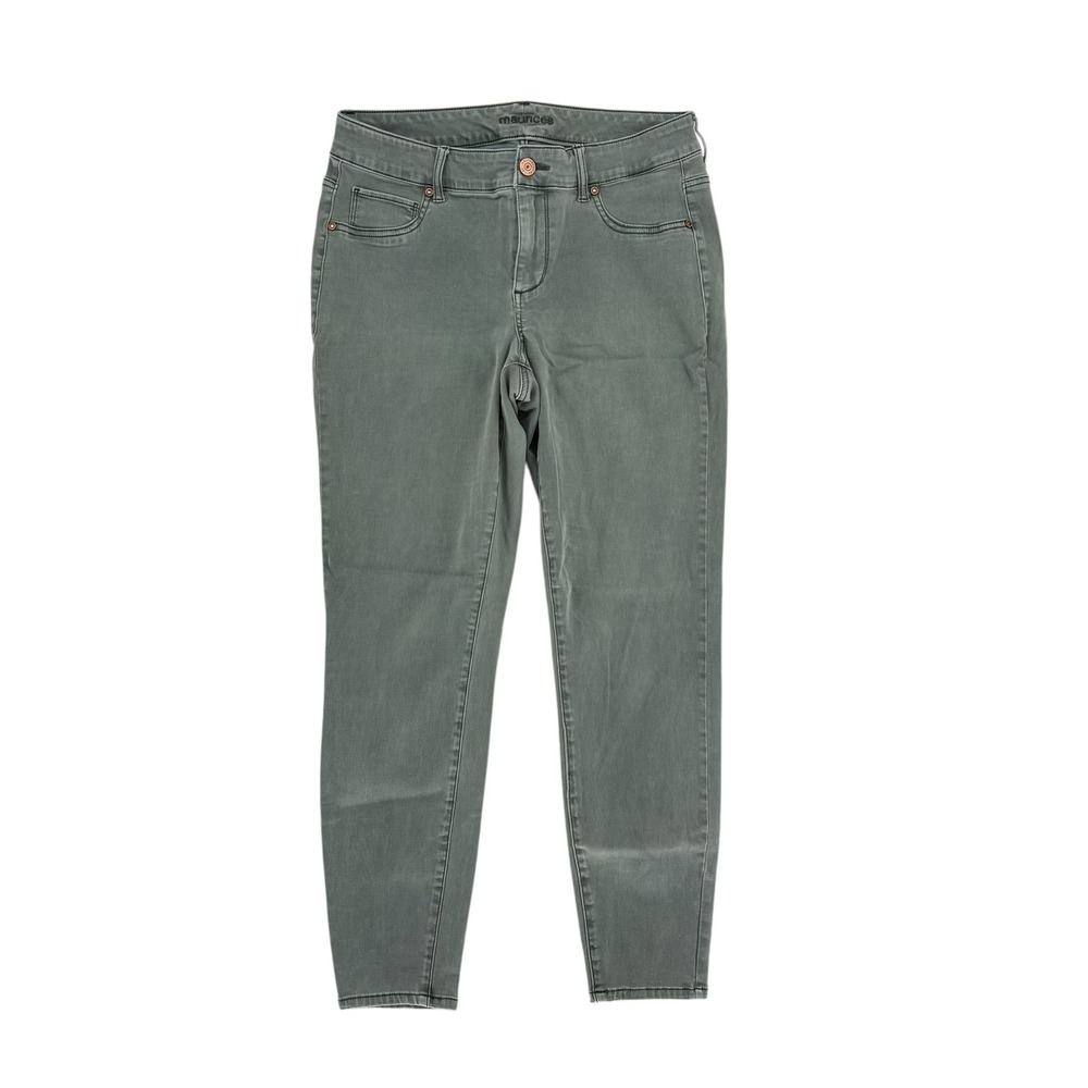 Maurices Women's Size 14w Reg Green Stretch Denim Jeans Skinny Fit